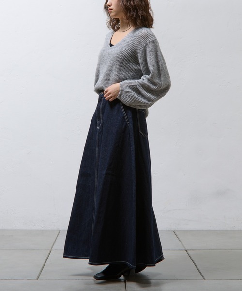 COLONY 2139（コロニートゥーワンスリーナイン）の「デニムフレアスカート（デニムスカート・レディース・サックスブルー/ネイビー・S/M）」の15枚目の写真