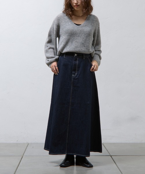 COLONY 2139（コロニートゥーワンスリーナイン）の「デニムフレアスカート（デニムスカート・レディース・サックスブルー/ネイビー・S/M）」の16枚目の写真