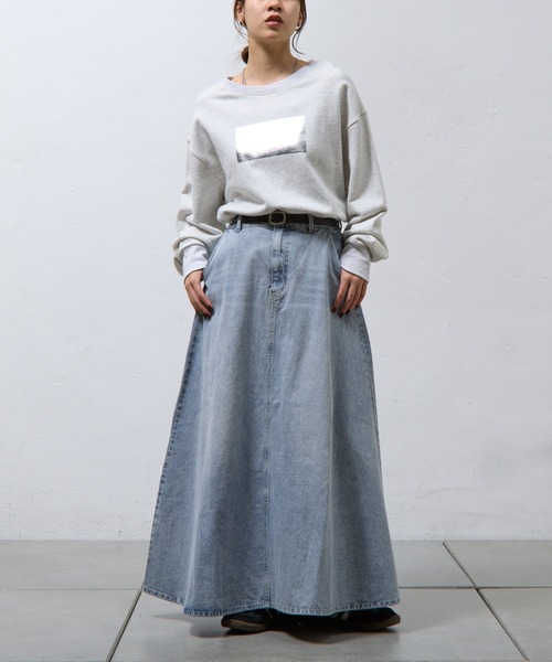 COLONY 2139（コロニートゥーワンスリーナイン）の「デニムフレアスカート（デニムスカート・レディース・サックスブルー/ネイビー・S/M）」の4枚目の写真