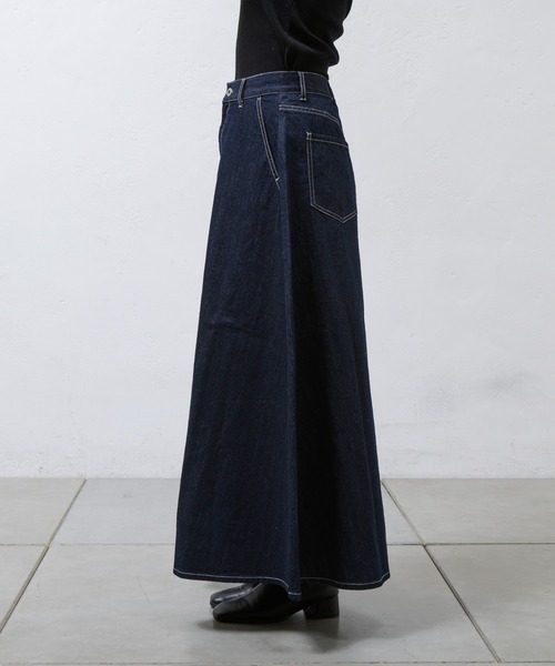 COLONY 2139（コロニートゥーワンスリーナイン）の「デニムフレアスカート（デニムスカート・レディース・サックスブルー/ネイビー・S/M）」の6枚目の写真