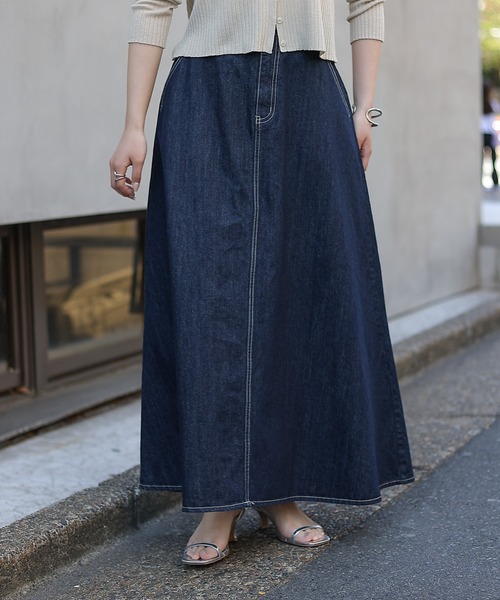 COLONY 2139（コロニートゥーワンスリーナイン）の「デニムフレアスカート（デニムスカート・レディース・サックスブルー/ネイビー・S/M）」の17枚目の写真