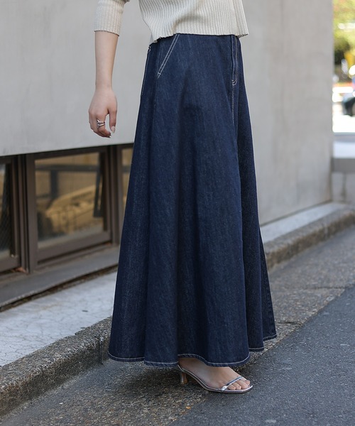 COLONY 2139（コロニートゥーワンスリーナイン）の「デニムフレアスカート（デニムスカート・レディース・サックスブルー/ネイビー・S/M）」の18枚目の写真