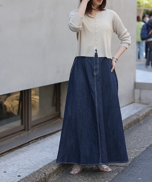 COLONY 2139（コロニートゥーワンスリーナイン）の「デニムフレアスカート（デニムスカート・レディース・サックスブルー/ネイビー・S/M）」の21枚目の写真