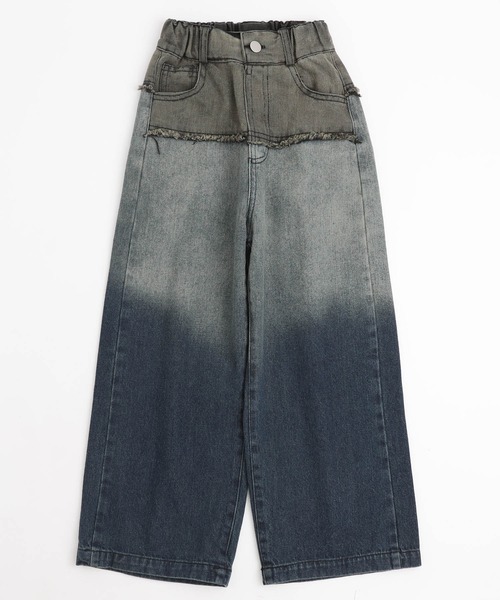 URBAN CHERRY（アーバンチェリー）の「切り替えストレートウォッシュデニム（デニムパンツ・キッズ・ブルー/ブラック・120cm/130cm/140cm/150cm/160cm）」の20枚目の写真