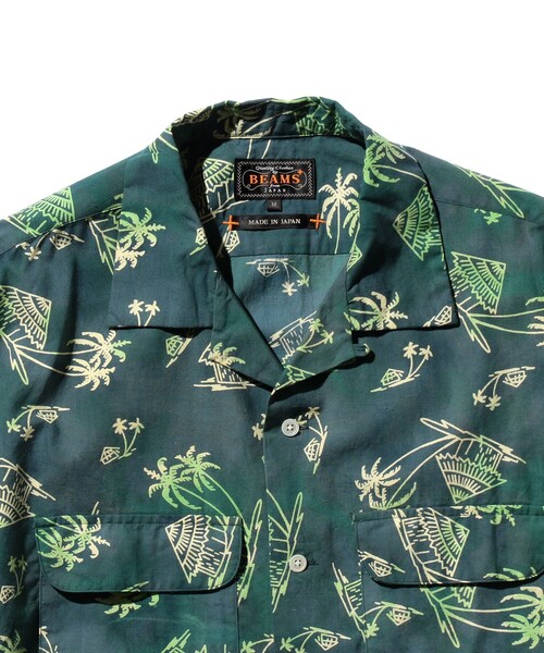 BEAMS PLUS（ビームスプラス）の「バティック プリント オープンカラー シャツ（シャツ/ブラウス・メンズ・オレンジ/グリーン・S/L/M/XL）」の11枚目の写真