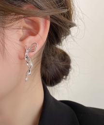 リボンモチーフデザインピアス/ペア(RZ)