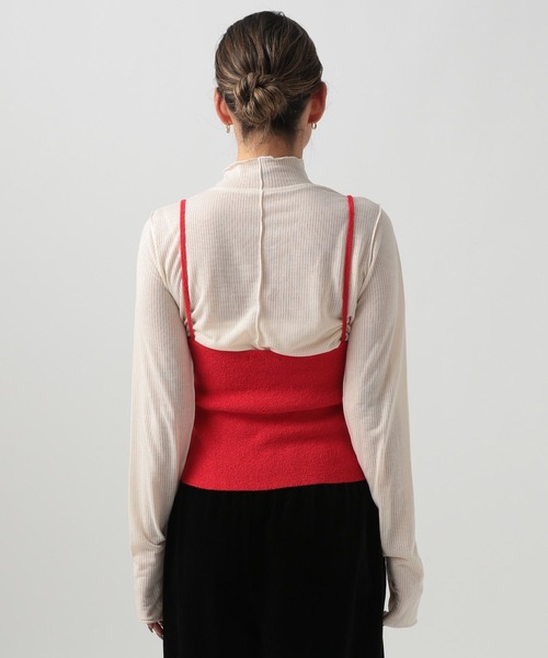 BAYFLOW（ベイフロー）の「[セットアイテム]2Pレイヤードニット（ニット/セーター・レディース・レッド/ネイビー・FREE）」の6枚目の写真