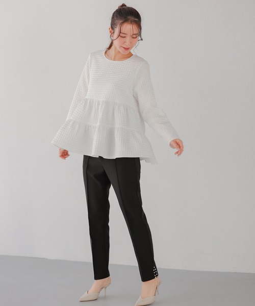 新品未使用品 フィットモアパールスリットテーパードパンツ セール】パールスリットテーパードパンツ（その他パンツ）｜Fit