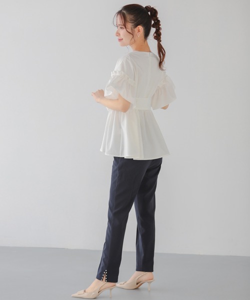 Fit more（フィットモア）の「パールスリットテーパードパンツ（その他パンツ・レディース・ネイビー/ピンク/ブラック・PS/S/M）」の9枚目の写真