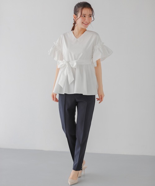 Fit more（フィットモア）の「パールスリットテーパードパンツ（その他パンツ・レディース・ネイビー/ピンク/ブラック・PS/S/M）」の10枚目の写真