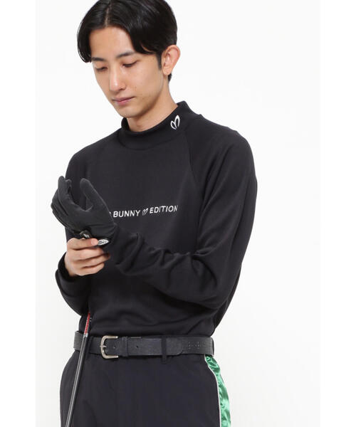 マスターバニーエディション　モックネックシャツ マスターバニーエディション モックネック半袖Tシャツ ブラウン