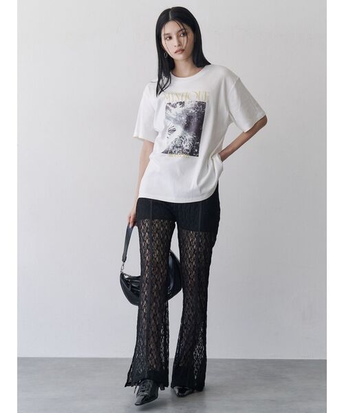 MURUA(ムルーア)の「レースフレアパンツ(その他パンツ・レディース・ホワイト/ブラック・FREE)」の5枚目の写真