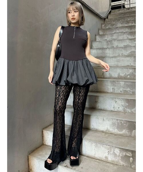 MURUA(ムルーア)の「レースフレアパンツ(その他パンツ・レディース・ホワイト/ブラック・FREE)」の14枚目の写真