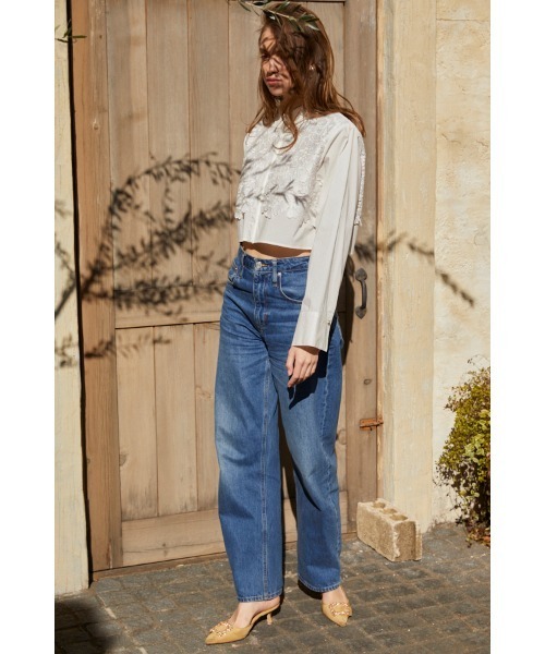 Estella.K(エステラケー)の「Josie Blouse Lace Blouse クロップレースシャツ(シャツ/ブラウス・レディース・サックスブルー/ホワイト・FREE)」の8枚目の写真
