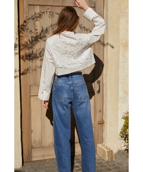 Estella.K(エステラケー)の「Josie Blouse Lace Blouse クロップレースシャツ(シャツ/ブラウス・レディース・サックスブルー/ホワイト・FREE)」の11枚目の写真