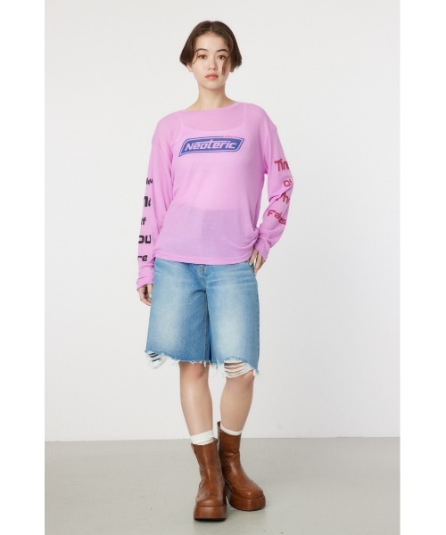 RODEO CROWNS WIDE BOWL(ロデオクラウンズワイドボウル)の「ダメージDENIM バミューダパンツ(デニムパンツ・レディース・ブラック/ブルー・SMALL/MEDIUM)」の14枚目の写真