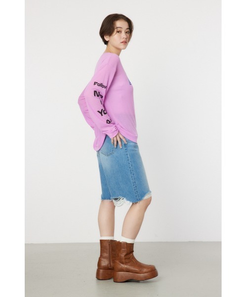 RODEO CROWNS WIDE BOWL(ロデオクラウンズワイドボウル)の「ダメージDENIM バミューダパンツ(デニムパンツ・レディース・ブラック/ブルー・SMALL/MEDIUM)」の16枚目の写真