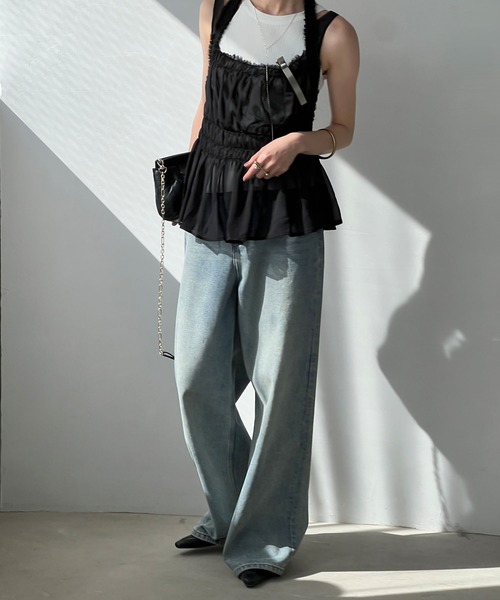 ギャザーフレア シアーエプロントップ chw25s028-ファッション通販