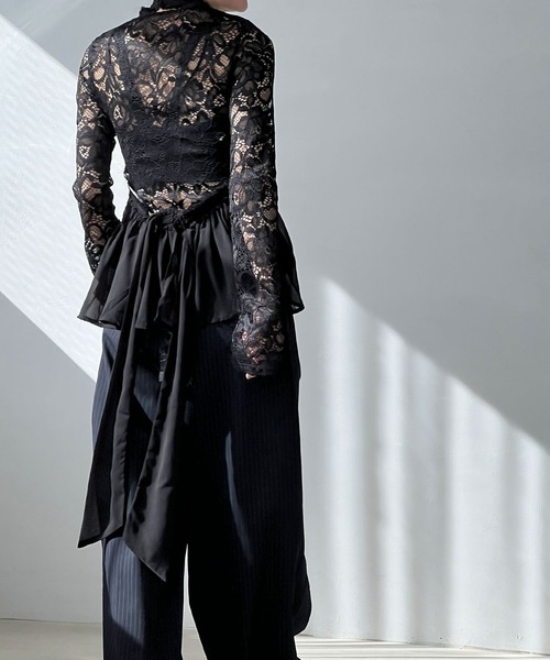 chuclla（チュクラ）の「ギャザーフレア シアーエプロントップ chw25s028（その他トップス・レディース・ブラック・FREE）」の9枚目の写真