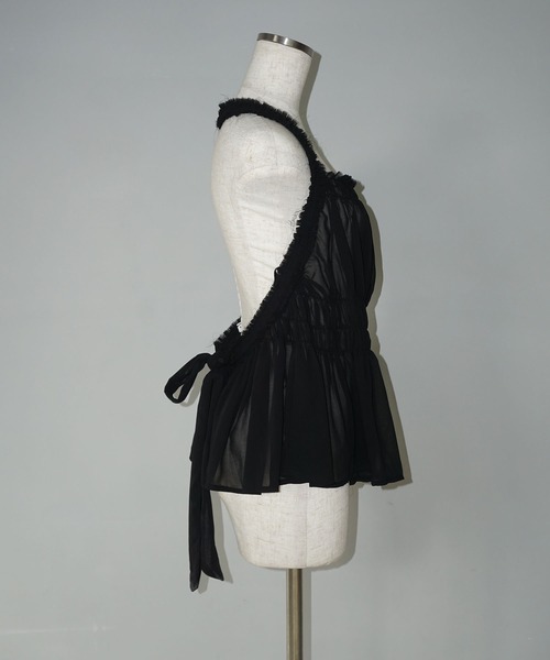 chuclla（チュクラ）の「ギャザーフレア シアーエプロントップ chw25s028（その他トップス・レディース・ブラック・FREE）」の12枚目の写真