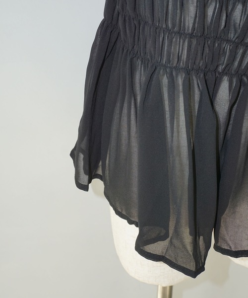 chuclla（チュクラ）の「ギャザーフレア シアーエプロントップ chw25s028（その他トップス・レディース・ブラック・FREE）」の15枚目の写真