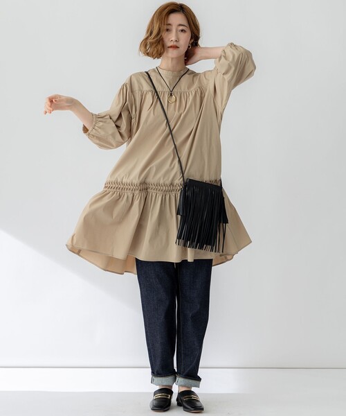 セール】【洗える】コンパクトライトクロス ピンタック チュニック