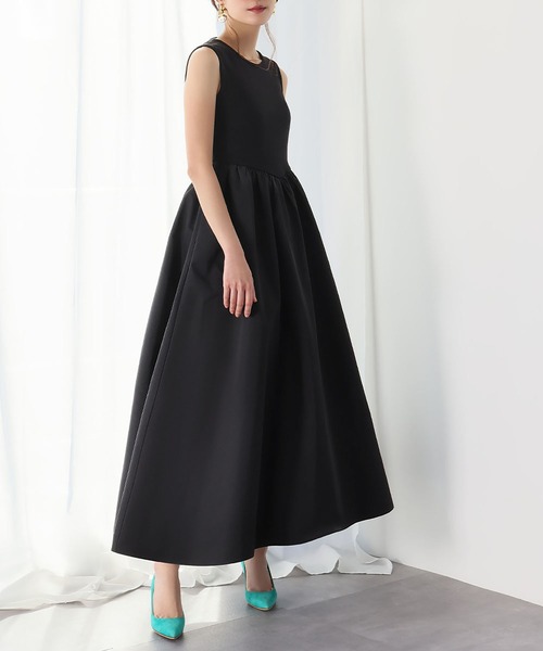 新品 HERENCIA 異素材 ドッキング タックフレア ロングワンピース 新品 HERENCIA 異素材 ドッキング タックフレア ロングワンピース