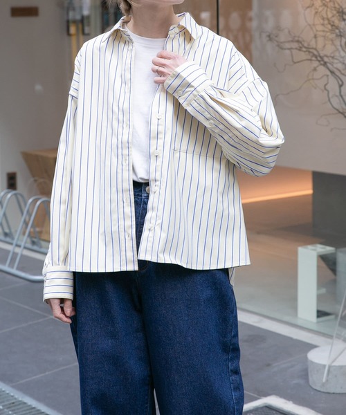 FORK&SPOON（フォークアンドスプーン）の「FORK&SPOON　CAVEオックスシャツ（シャツ/ブラウス・レディース・ブルー/イエロー・1）」の3枚目の写真