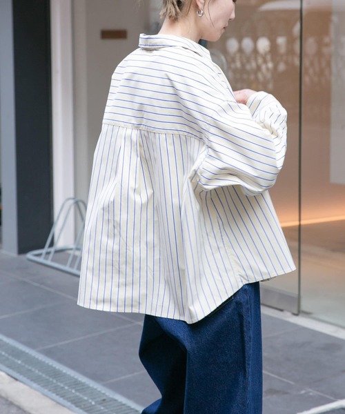 FORK&SPOON（フォークアンドスプーン）の「FORK&SPOON　CAVEオックスシャツ（シャツ/ブラウス・レディース・ブルー/イエロー・1）」の6枚目の写真