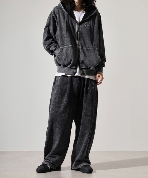 Grunge double-tuck sweatpants / グランジ加工ダブルタックス