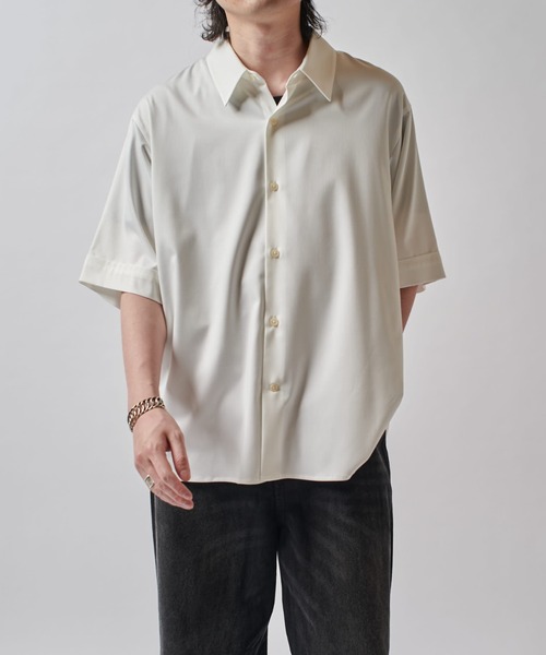 Lui's（ルイス）の「バンブーレーヨンエアリーシャツ（シャツ/ブラウス・メンズ・チャコールグレー/ブラック/ホワイト・FREE）」の21枚目の写真