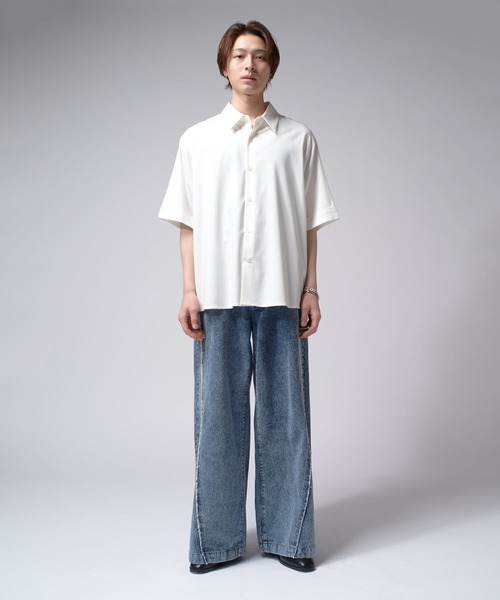 Lui's（ルイス）の「バンブーレーヨンエアリーシャツ（シャツ/ブラウス・メンズ・チャコールグレー/ブラック/ホワイト・FREE）」の9枚目の写真