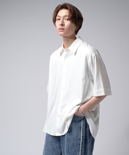 Lui's（ルイス）の「バンブーレーヨンエアリーシャツ（シャツ/ブラウス・メンズ・チャコールグレー/ブラック/ホワイト・FREE）」の5枚目の写真