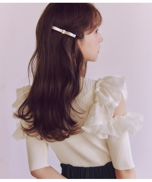 PEACH JOHN（ピーチジョン）の「オープンスリーブニットプルオーバー（ニット/セーター・レディース・ピンク/アイボリー/ブラック・ONE SIZE）」の5枚目の写真