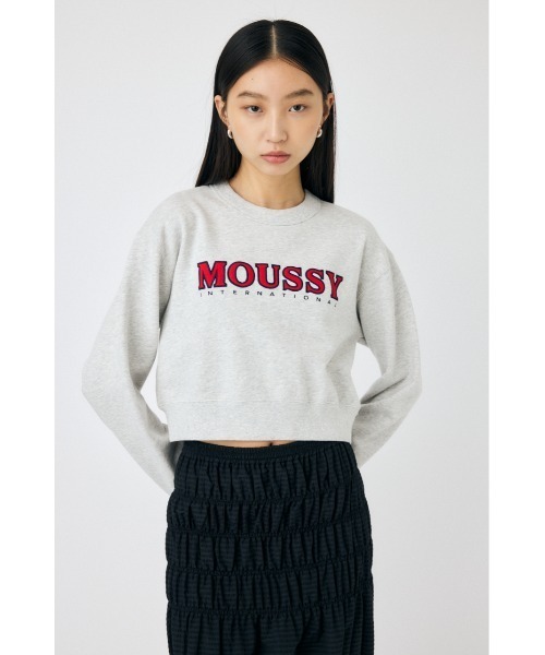 MOUSSY（マウジー）の「MOUSSY TWILL APPLIQUE プルオーバー（スウェット・レディース・ブラック/ライトブルー/杢グレー・FREE）」の3枚目の写真
