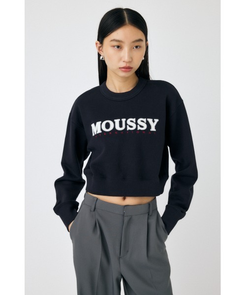 MOUSSY（マウジー）の「MOUSSY TWILL APPLIQUE プルオーバー（スウェット・レディース・ブラック/ライトブルー/杢グレー・FREE）」の4枚目の写真