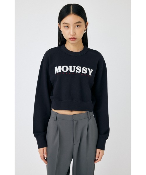 MOUSSY（マウジー）の「MOUSSY TWILL APPLIQUE プルオーバー（スウェット・レディース・ブラック/ライトブルー/杢グレー・FREE）」の8枚目の写真