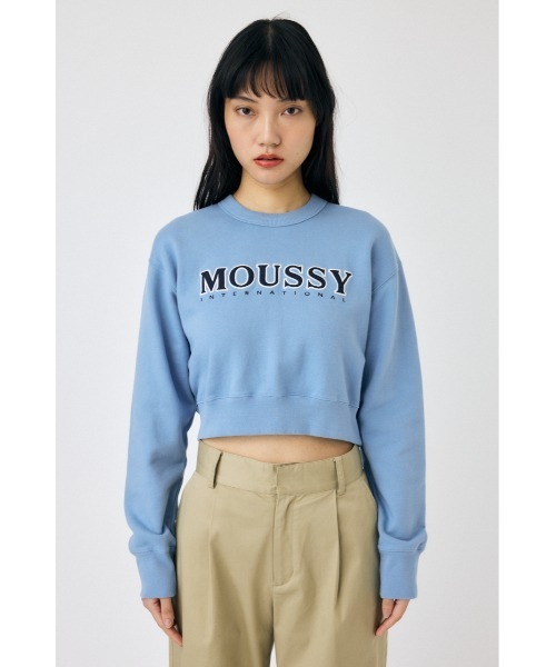 MOUSSY（マウジー）の「MOUSSY TWILL APPLIQUE プルオーバー（スウェット・レディース・ブラック/ライトブルー/杢グレー・FREE）」の15枚目の写真