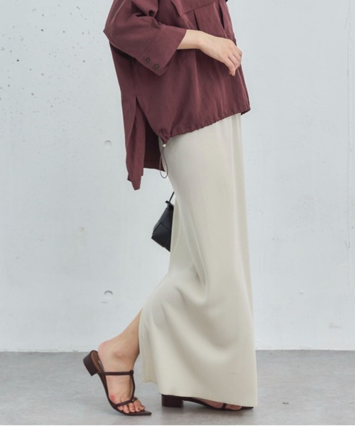 Doux archives（ドゥアルシーヴ）の「リブロングタイトスカート（スカート・レディース・ブラック/アイボリー/グリーン/モカ/キャメル/ブラウン/チャコールグレー・38/36）」の2枚目の写真