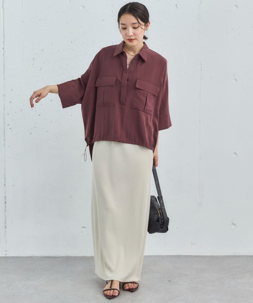 DOUX ARCHIVES タイトスカート　ブラウン　ドゥアルシーヴ リブロングタイトスカート（スカート）｜DOUX ARCHIVES（ドゥ