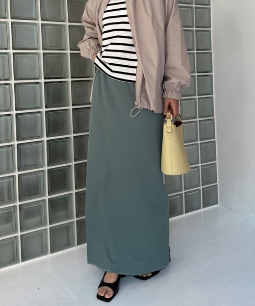 Doux archives（ドゥアルシーヴ）の「リブロングタイトスカート（スカート・レディース・ブラック/アイボリー/グリーン/モカ/キャメル/ブラウン/チャコールグレー・38/36）」の22枚目の写真