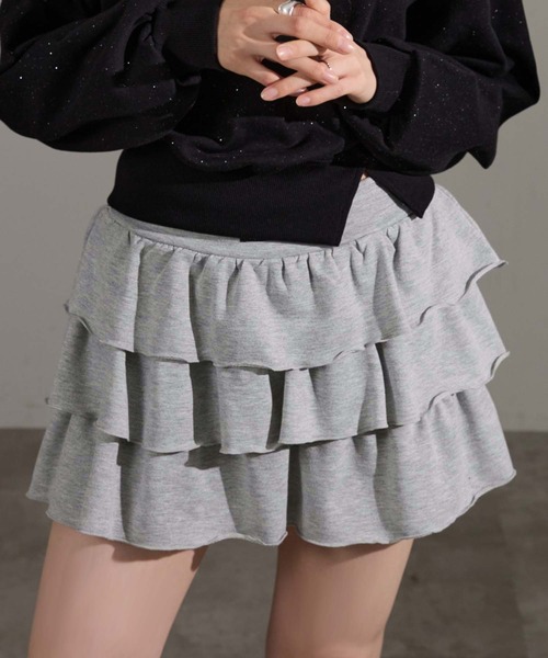 apres jour mignon（アプレジュールミニョン）の「アソートティアードミニスカート【ZOZOTOWN限定アイテム】（スカート・レディース・ブラック/オフホワイト/グレー/アイボリー・X-LARGE/フリー）」の7枚目の写真