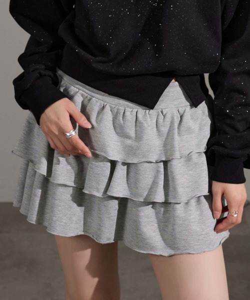 apres jour mignon（アプレジュールミニョン）の「アソートティアードミニスカート【ZOZOTOWN限定アイテム】（スカート・レディース・ブラック/オフホワイト/グレー/アイボリー・X-LARGE/フリー）」の6枚目の写真