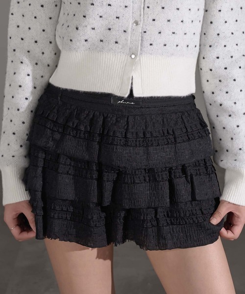 apres jour mignon（アプレジュールミニョン）の「アソートティアードミニスカート【ZOZOTOWN限定アイテム】（スカート・レディース・ブラック/オフホワイト/グレー/アイボリー・X-LARGE/フリー）」の9枚目の写真
