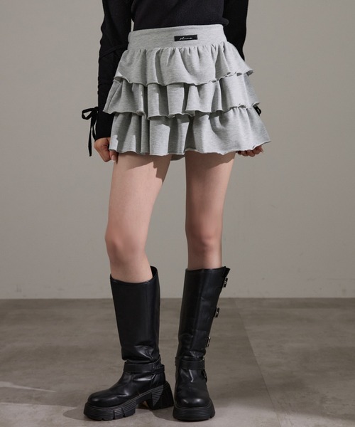 apres jour mignon（アプレジュールミニョン）の「アソートティアードミニスカート【ZOZOTOWN限定アイテム】（スカート・レディース・ブラック/オフホワイト/グレー/アイボリー・X-LARGE/フリー）」の12枚目の写真