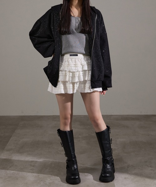 apres jour mignon（アプレジュールミニョン）の「アソートティアードミニスカート【ZOZOTOWN限定アイテム】（スカート・レディース・ブラック/オフホワイト/グレー/アイボリー・X-LARGE/フリー）」の20枚目の写真