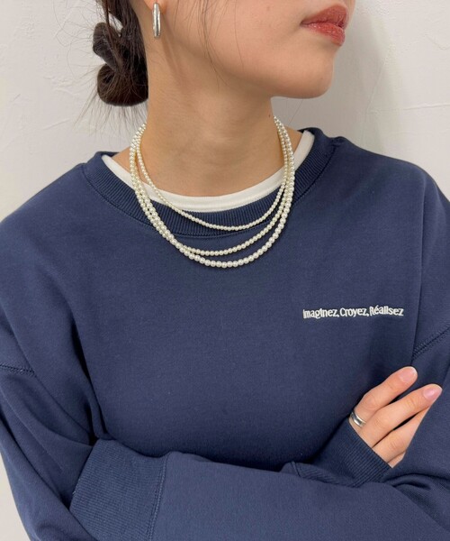 fredy emue(フレディエミュ)の「パール3連ショートネックレス(ネックレス・レディース・オフホワイト・FREE)」の5枚目の写真