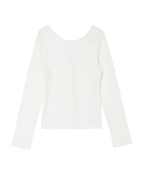 EVRIS(エヴリス)の「【WEB限定】バックオープンリブトップス(Tシャツ/カットソー・レディース・ホワイト/ブラック/ピンク/モカ・FREE)」の10枚目の写真