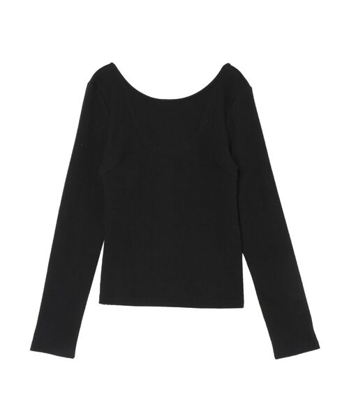 EVRIS(エヴリス)の「【WEB限定】バックオープンリブトップス(Tシャツ/カットソー・レディース・ホワイト/ブラック/ピンク/モカ・FREE)」の11枚目の写真