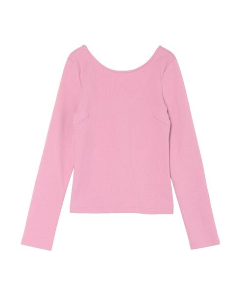 EVRIS(エヴリス)の「【WEB限定】バックオープンリブトップス(Tシャツ/カットソー・レディース・ホワイト/ブラック/ピンク/モカ・FREE)」の12枚目の写真